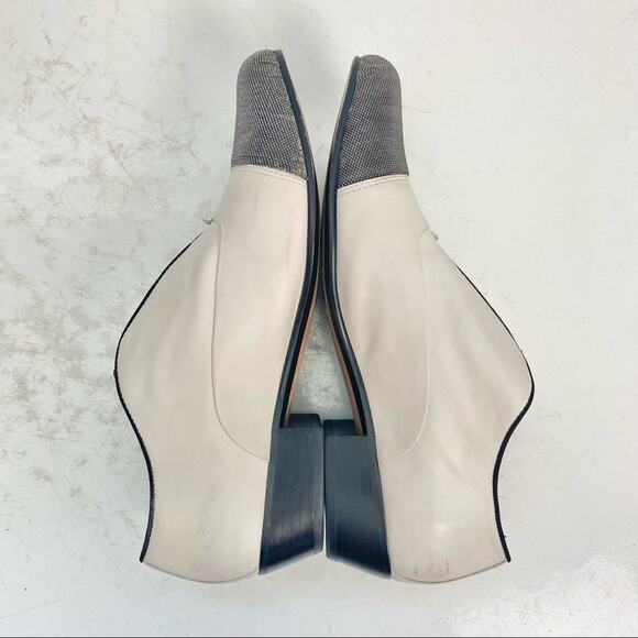 Dolce Vita Cream & Black Leather Ollie Cap Toe Oxfords Size 9 - Picture 4 of 7